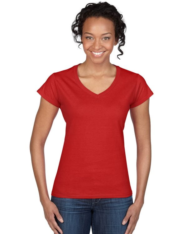 Μπλουζάκια γυναικεία με V λαιμόκοψη χρωματιστά GILDAN 64V00L  150gr κοντομάνικα