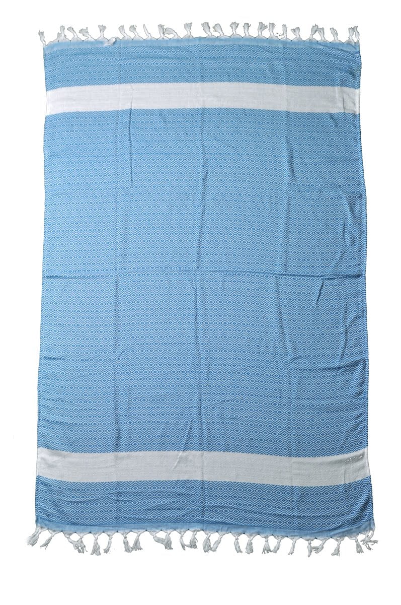Beach life  Πετσέτες θαλασσης  active wear, cotton,  σε σχέδια ρόμβους royal χρώμα 180 x100cm